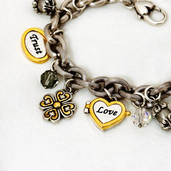 Brighton Breast Cancer Power of Pink Charm Bracelet/Locket - Retired - Picture 2 of 8